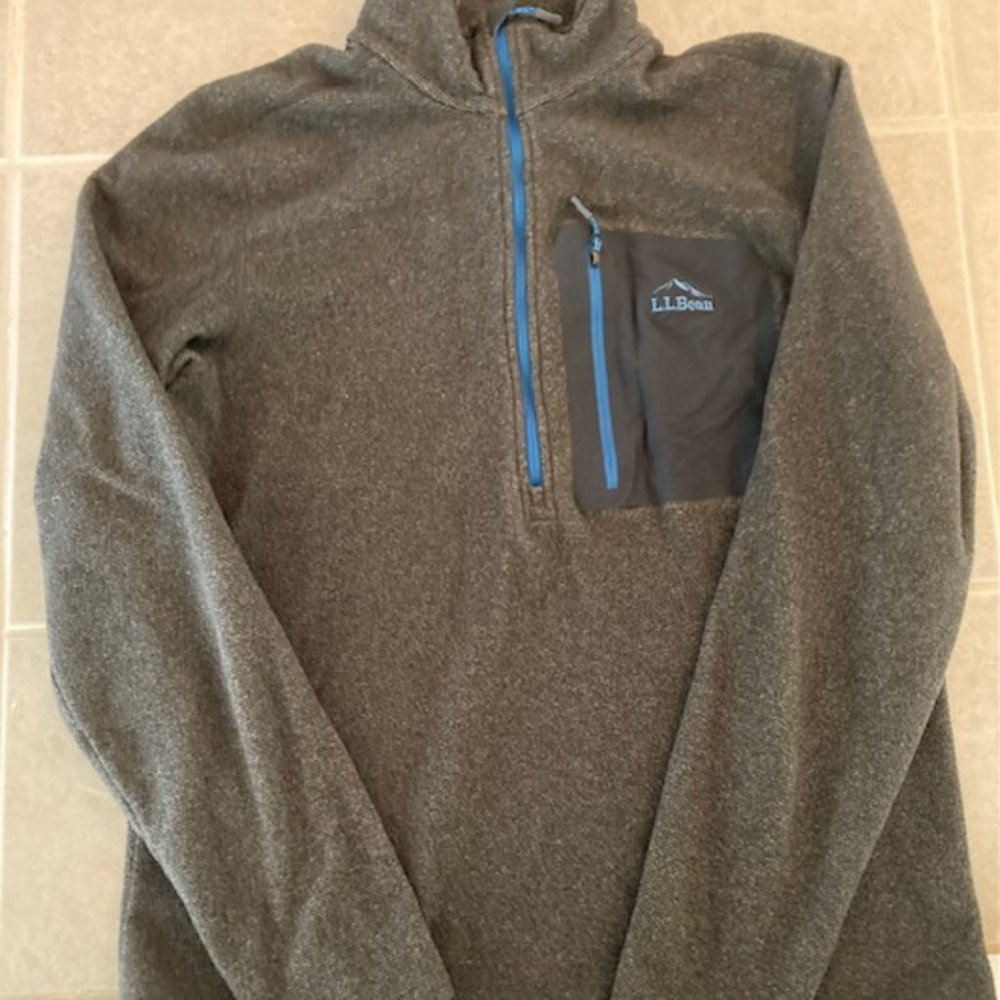 L.L. Bean North Ridge Fleece 1/4 Zip Gray Blue Men's Size Medium